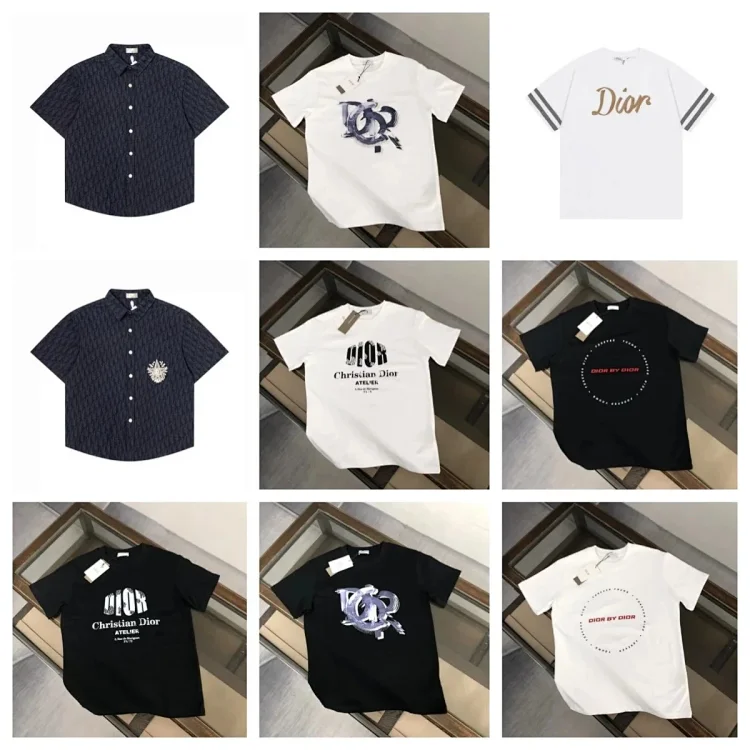 Christian Dior Men's Black T-Shirt with Logo Print — T-Shirts find