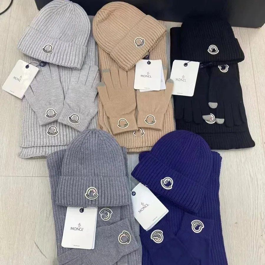 Moncler Ribbed Knit Hat & Gloves Set [5 styles] — Headwear find