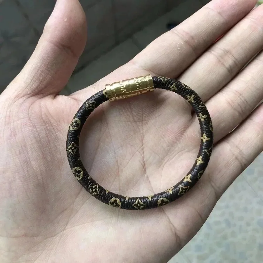 Louis Vuitton Monogram Leather Magnetic Snap Bracelet [5 styles] — Accessories find
