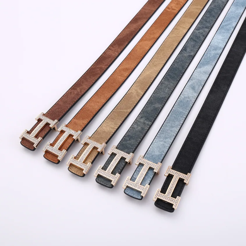 H-Shape Rhinestone Buckle Belts [4 styles] — Accessories find